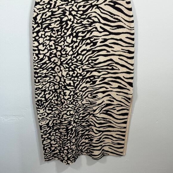 Proenza Schouler White Label Sleeveless Knit Zebra Leopard Midi Dress Womens M - Picture 4 of 10